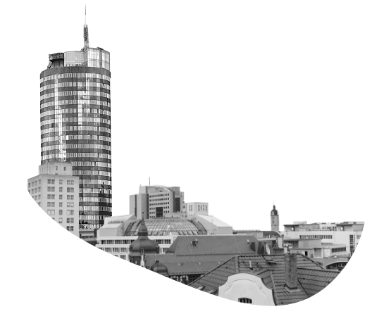 Grafik - Jentower mit Stadt