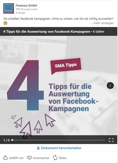 LinkedIn Ads Formate Überblick: LinkedIn Document Ads