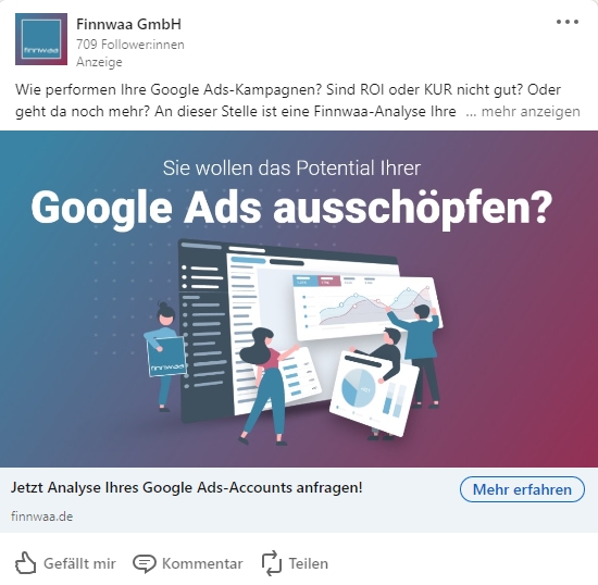 LinkedIn Ads Formate Überblick: LinkedIn Single Image Ads