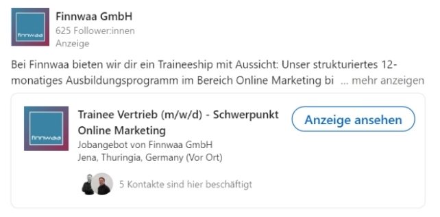 LinkedIn Ads Formate Überblick: LinkedIn Single Job Ads