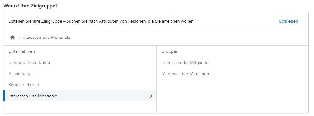 LinkedIn Ads Kampagnenmanager Interessen und Merkmale LinkedIn Targeting: LinkedIn Ads Kampagnenmanager Interessen und Merkmale