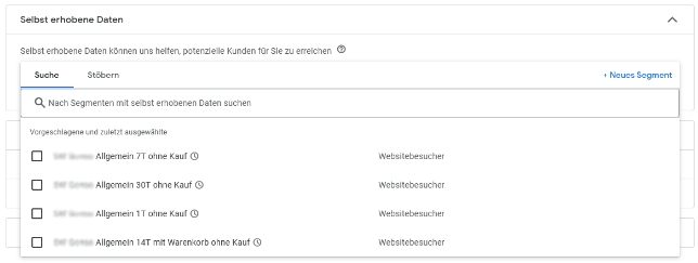 Google Ads Performance Max Kampagnen optimieren: Segmente mit selbst erhobenen Daten