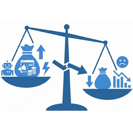 Agentur für KI-basierte Google Ads Kampagnen: Problem falscher Anreize und Lösung mittels kritischer Bewertung durch erfahrene Google Ads Experten (Bild wurde von KI generiert)