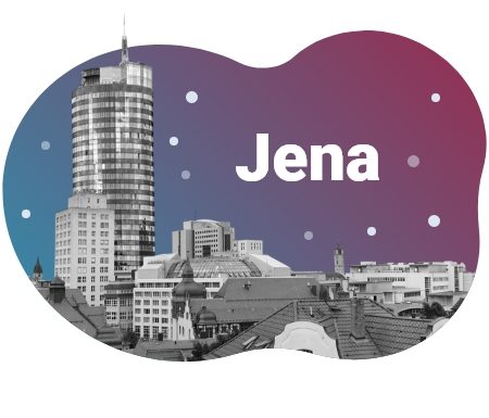 Grafik - Standort Jena mit Jentower Zentrum von Jena