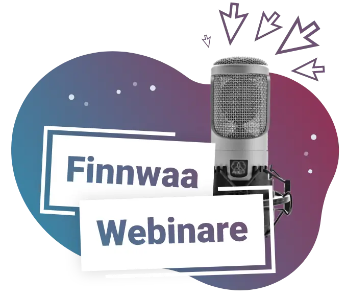 Grafik - Finnwaa Webinare mit Mikrofon